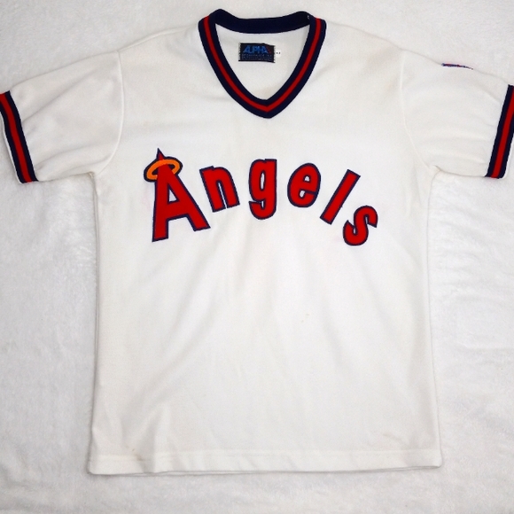 Alpha sportswear California Angels pullover v-neck baseball jersey men's size L - Picture 1 of 9